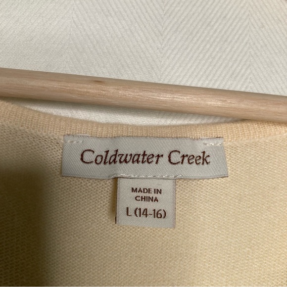 Coldwater Creek Crochet Vines Cardigan Ivy Color Size Large 14-16 NWT - Picture 11 of 11